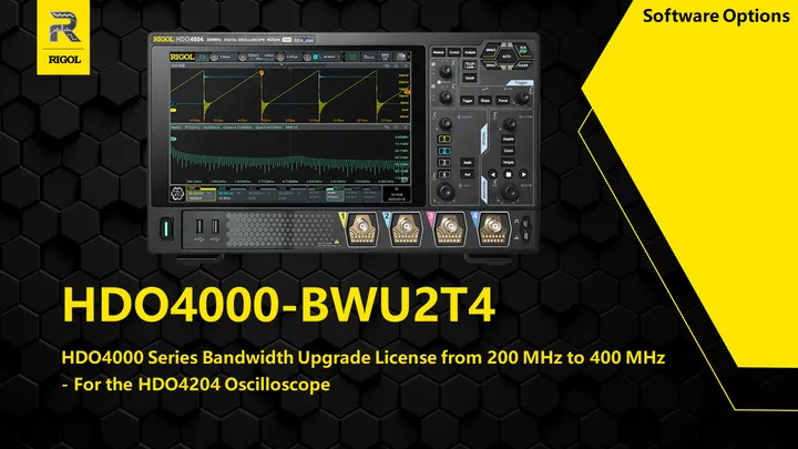 RIGOL DHO4000-BWU2T4 Series Bandwidth Upgrade License from 200 MHz to 400 MHz, front view