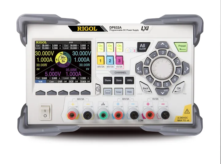 RIGOL DP832A 195 W 3-Channel Programmable DC Power Supply, front view