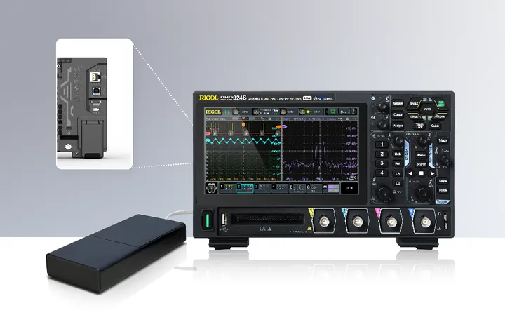RIGOL DHO924S 250 MHz 4-Channel 12-bit Mixed Signal Oscilloscope, rear view