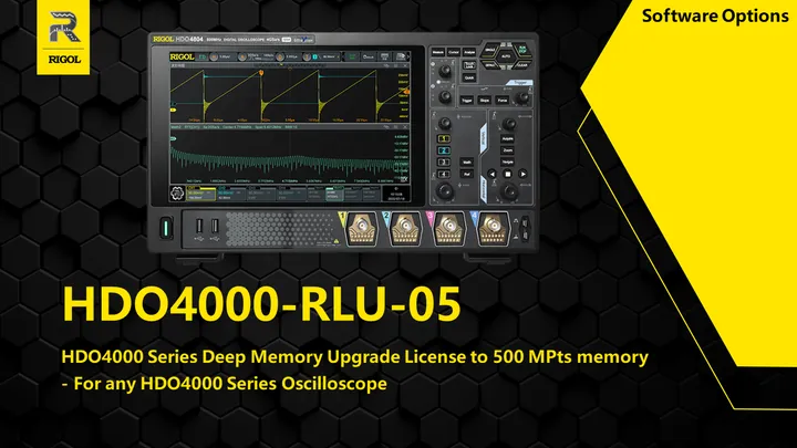 RIGOL DHO4000-RLU-05 Series Deep Memory Upgrade License to 500 MPts memory, front view