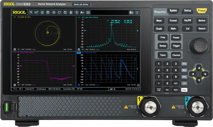 RIGOL DNA5142 14 GHz 2-Port Vector Network Analyzer, product view (DNA5000 Series shown)