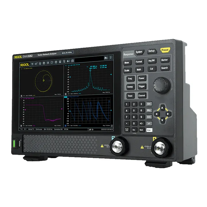 RIGOL DNA5142 14 GHz 2-Port Vector Network Analyzer, left view (DNA5000 Series shown)