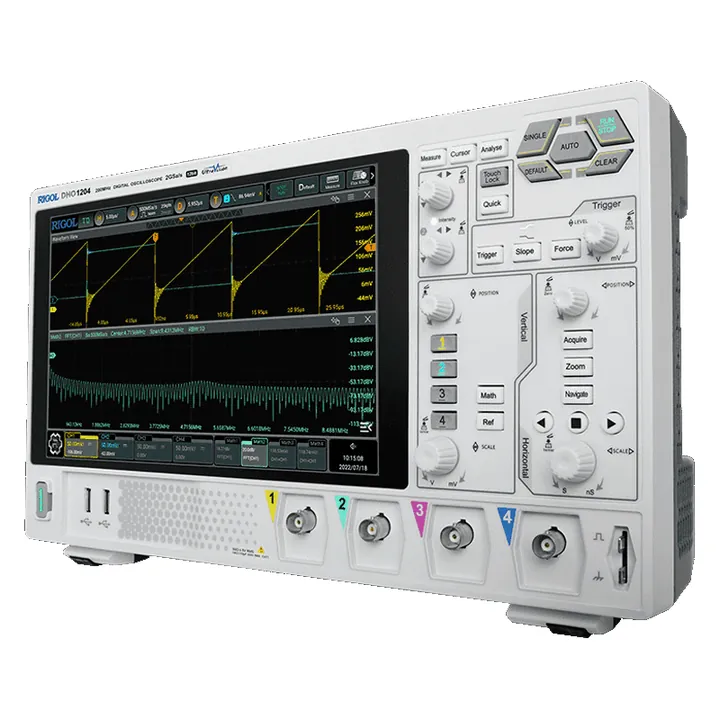 RIGOL DHO1072 70 MHz 2-Channel 12-bit Digital Oscilloscope, left view (DHO1000 Series shown)