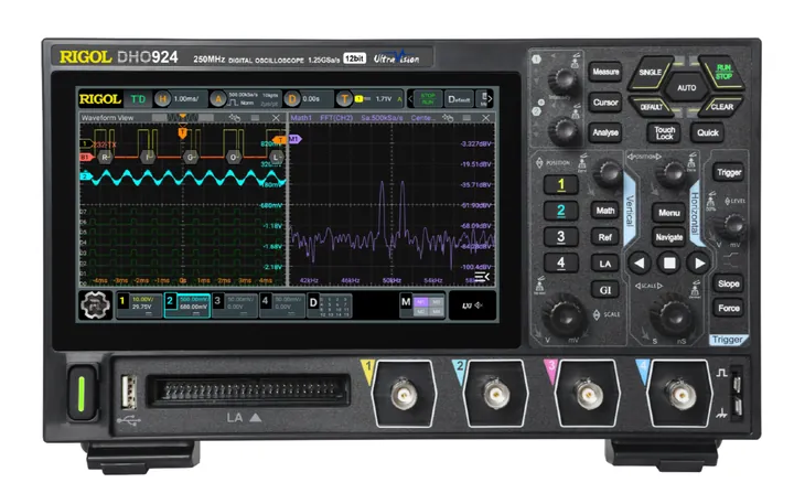 RIGOL DHO914S 125 MHz 4-Channel 12-bit Mixed Signal Oscilloscope, product view (DHO924 shown)