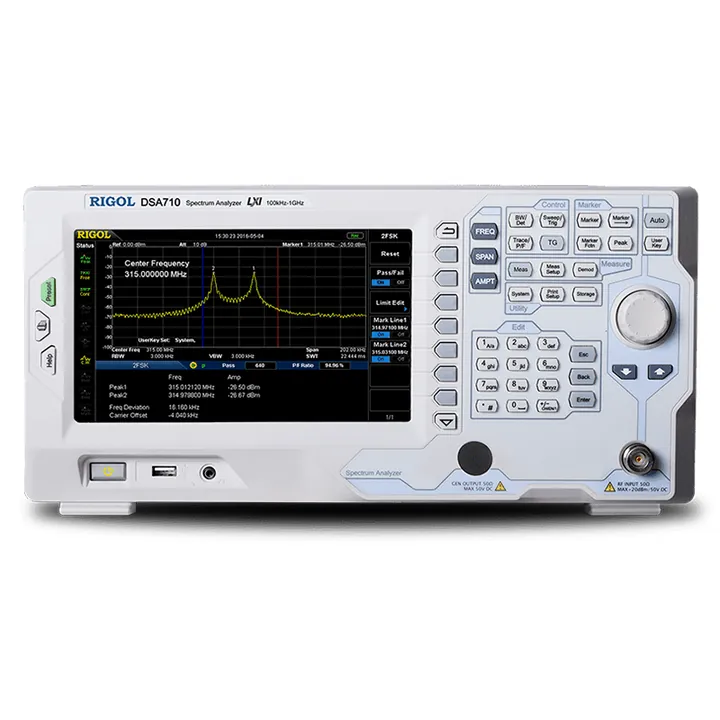 RIGOL DSA710 1 GHz Spectrum Analyzer, front view (DSA700 Series shown)