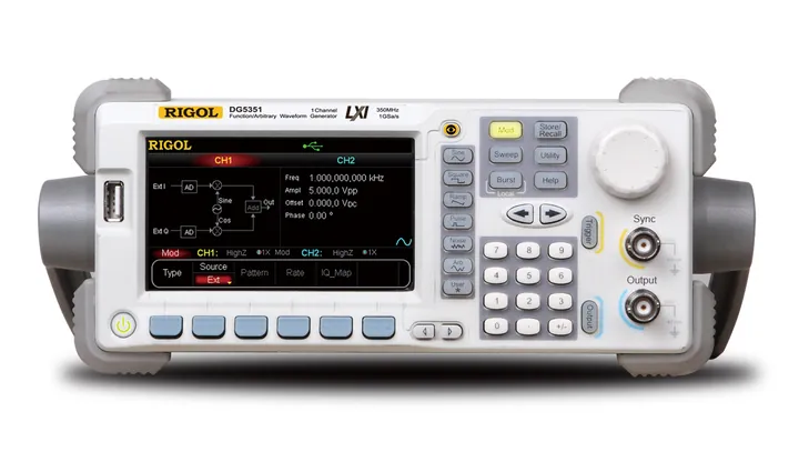 RIGOL DG5351 350 MHz 1-Channel Arbitrary Waveform Generator, front view