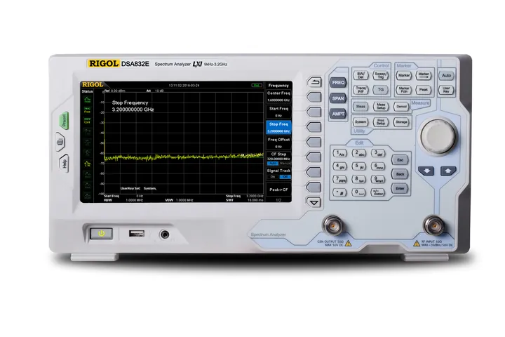 RIGOL DSA832E 3.2 GHz Spectrum Analyzer, front view