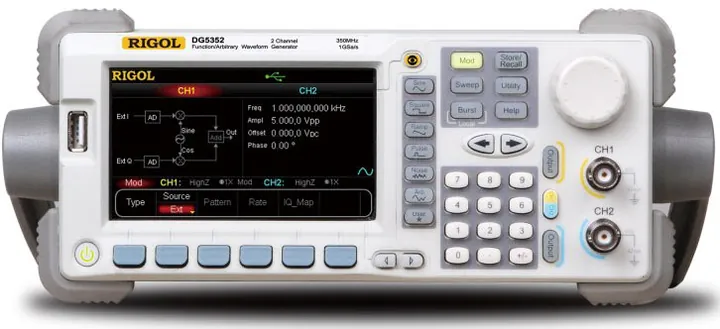 RIGOL DG5352 350 MHz 2-Channel Arbitrary Waveform Generator, product view (DG5000 Series shown)