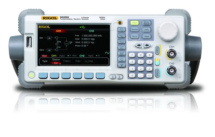 RIGOL DG5352 350 MHz 2-Channel Arbitrary Waveform Generator, front view