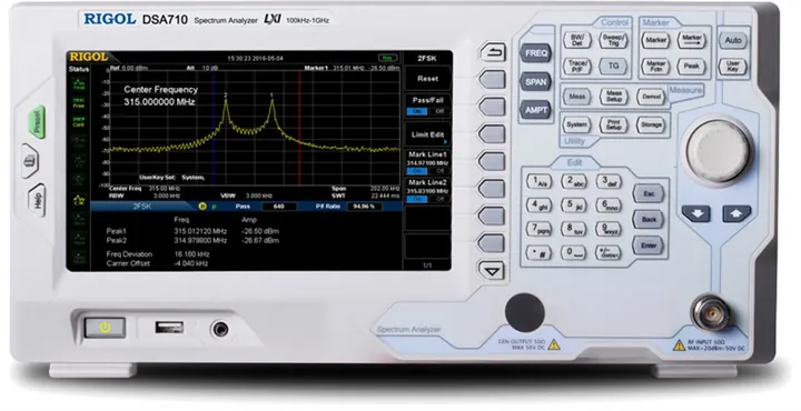 RIGOL DSA710 1 GHz Spectrum Analyzer, product view (DSA700 Series shown)