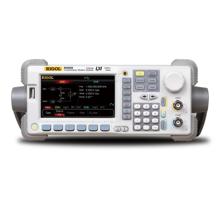 RIGOL DG5252 250 MHz 2-Channel Arbitrary Waveform Generator, front view