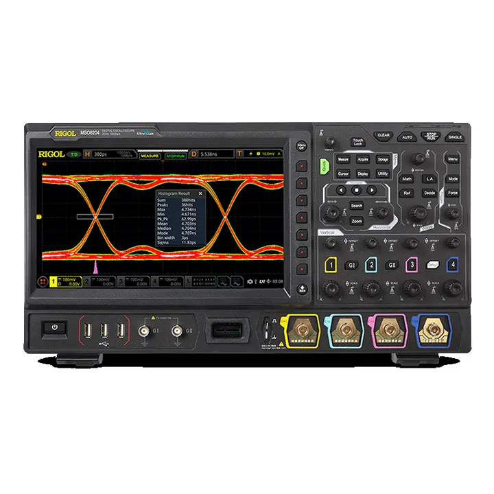 RIGOL MSO8064 600 MHz 4-Channel Mixed Signal Oscilloscope, front view (MSO8000 Series shown)