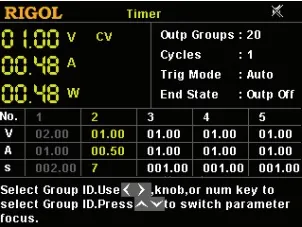 RIGOL Timer-DP700 Options, front view