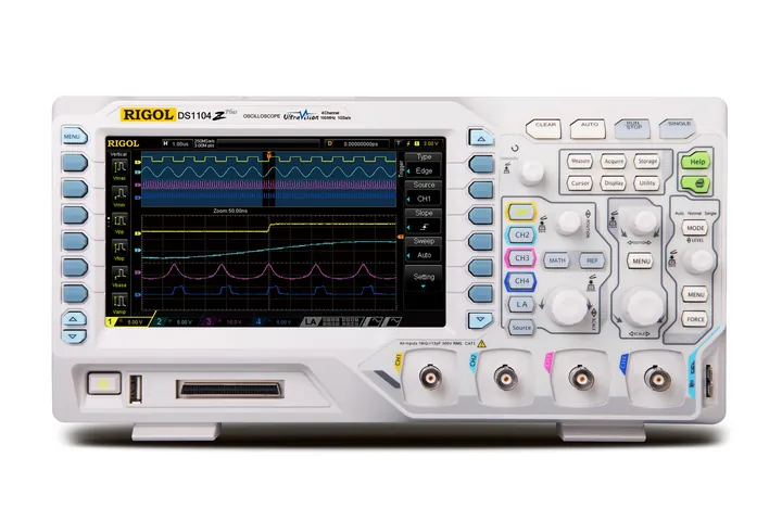 RIGOL DS1104Z Plus 100 MHz 4-Channel Digital Oscilloscope, front view