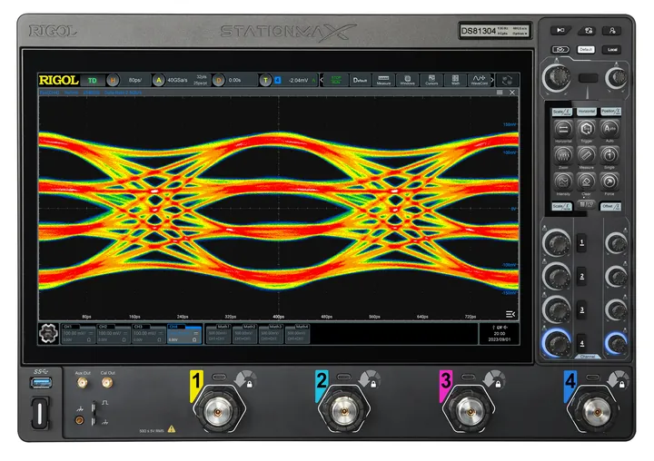 RIGOL DS80604 6 GHz 4-Channel Digital Oscilloscope, front view (DS80000 Series shown)