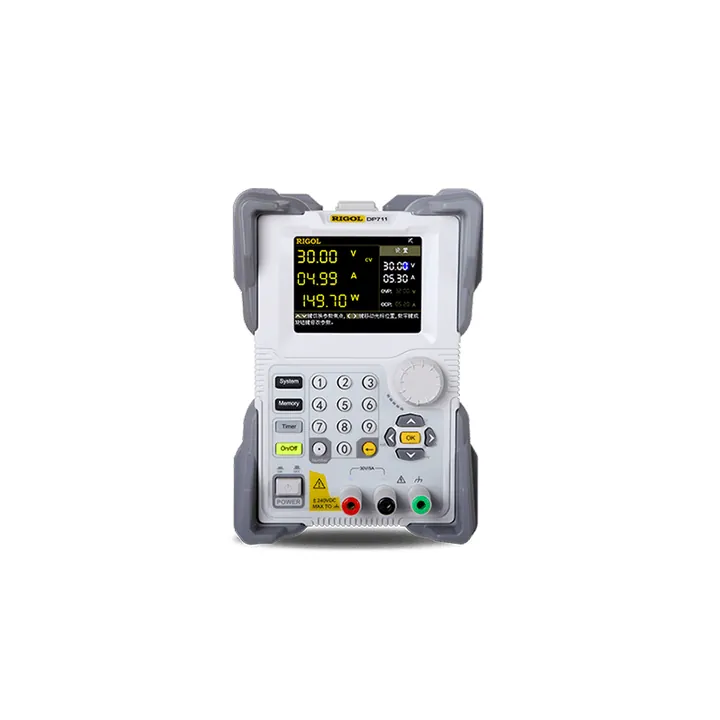 RIGOL DP711 150 W 1-Channel Programmable DC Power Supply, front view (DP700 Series shown)