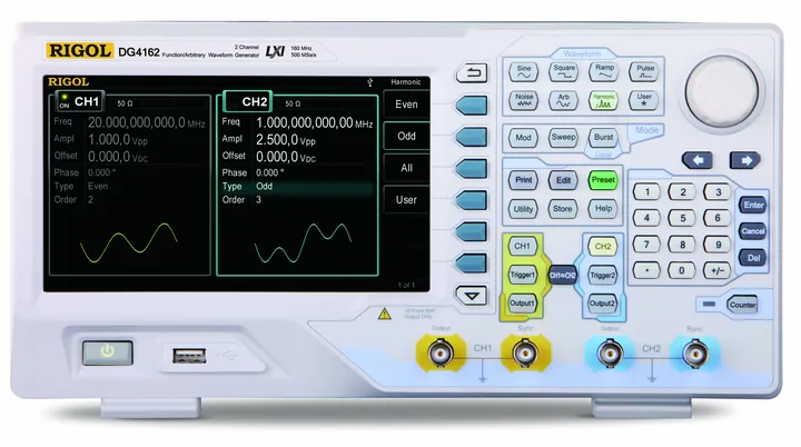 RIGOL DG4162 160 MHz Arbitrary Waveform Generator, front view