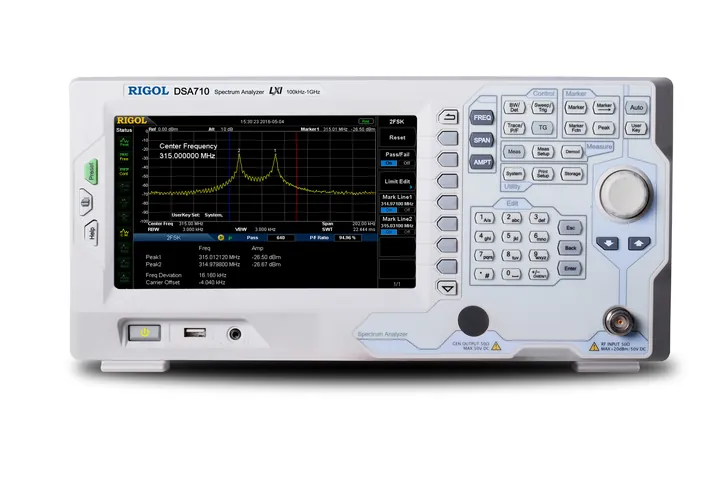 RIGOL DSA710 1 GHz Spectrum Analyzer, front view