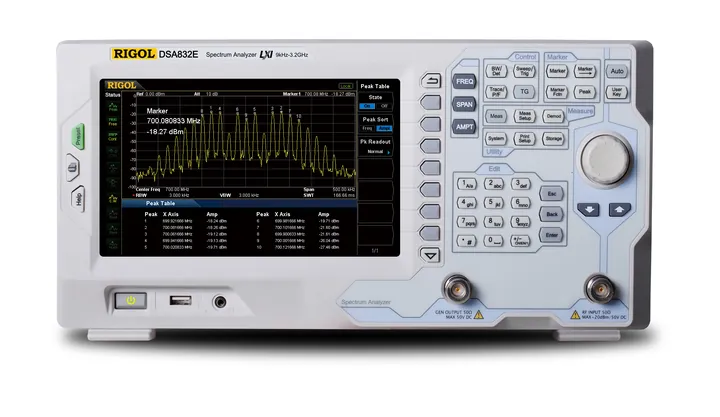RIGOL DSA832E-TG 3.2 GHz Spectrum Analyzer with Tracking Generator, front view